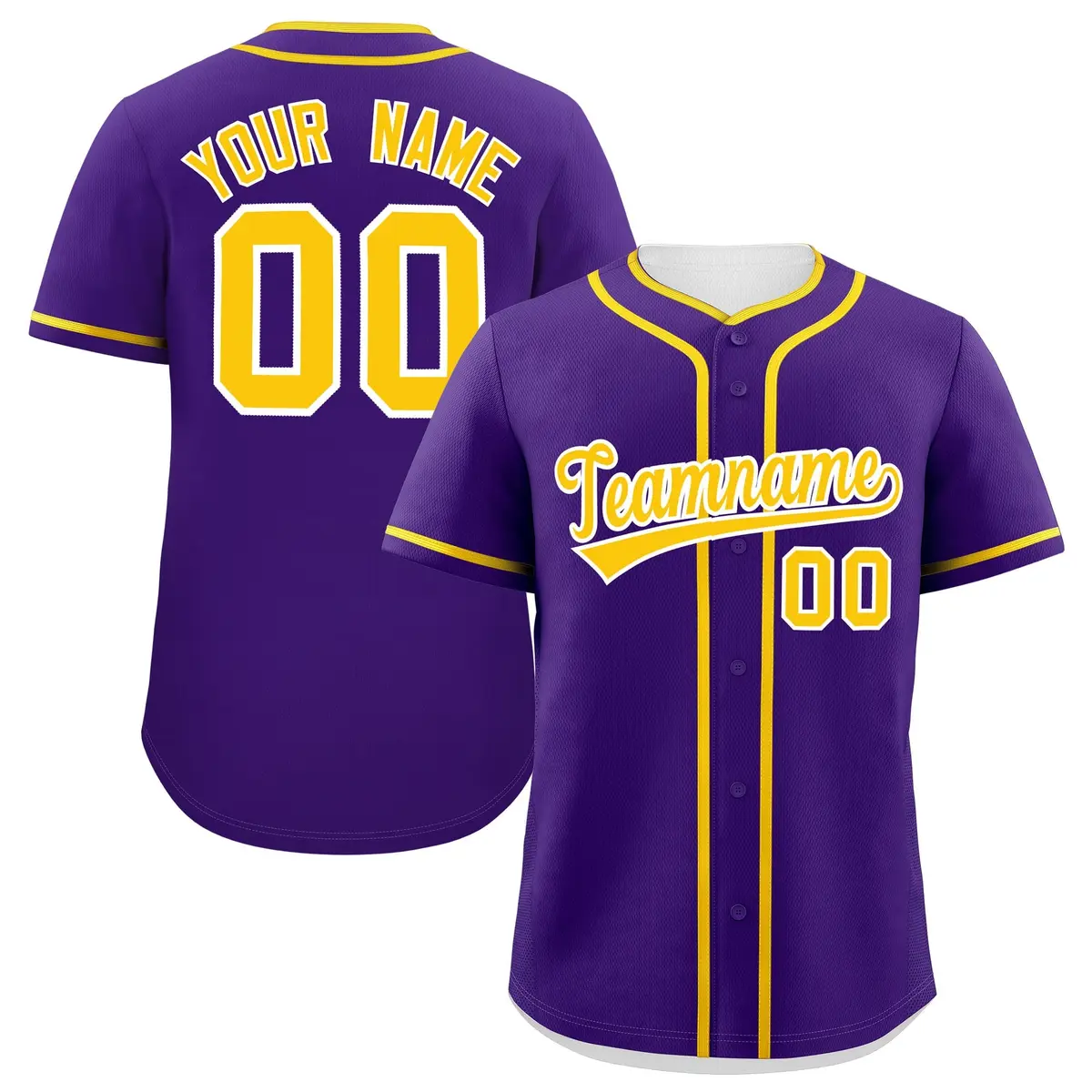 Purple Gold Classic Authentic Baseball Jersey