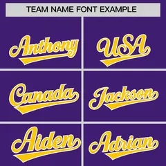 Purple Gold Classic Authentic Baseball Jersey 3