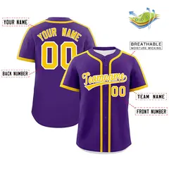 Purple Gold Classic Authentic Baseball Jersey 2