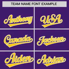 Purple Gold Classic Authentic Baseball Jersey 3