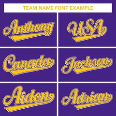 Purple Gold Color Block Varsity Letterman Baseball Jacket 5