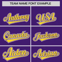 Purple Gold Edge Color Block Authentic Baseball Jersey 3