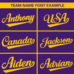 Purple Gold Full Button Classic Baseball Jersey 3