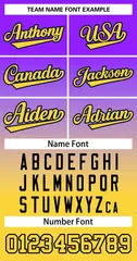 Purple Gold Gold-Black Gradient Two-Button Softball Jersey 3