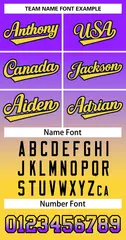 Purple Gold Gold-Black Gradient Two-Button Softball Jersey 5