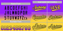 Purple Gold Gradient Fashion Baseball Jersey 3
