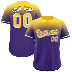 Purple Gold Gradient Fashion Baseball Jersey 1