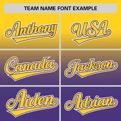 Purple Gold Gradient Fashion Baseball Jersey 3