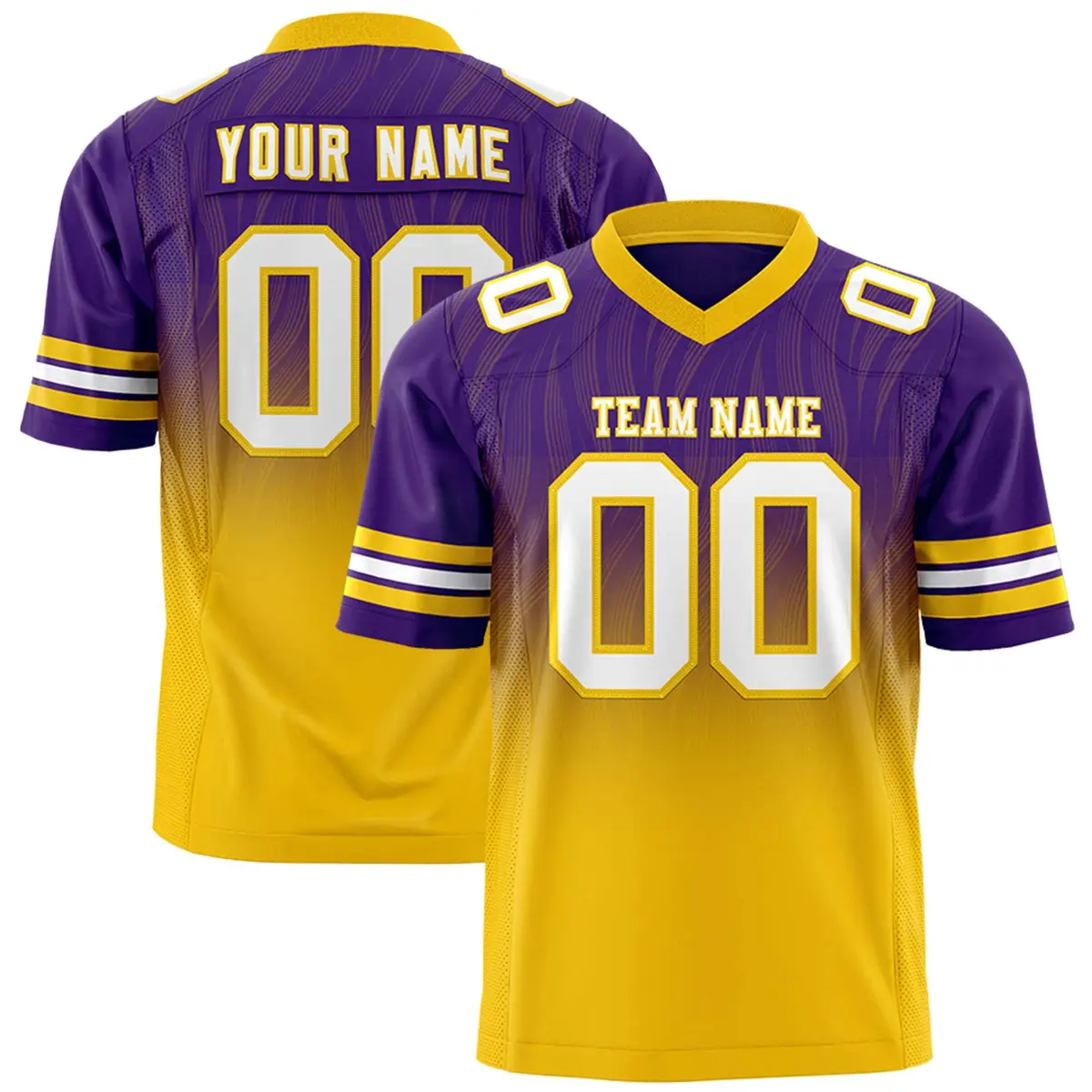 Purple Gold Gradient Outdoor Flag Football Jersey