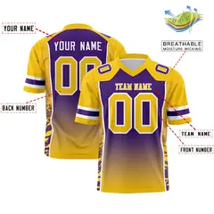 Purple Gold Gradient Side Pattern Authentic Football Jersey 2