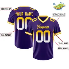 Purple Gold Gradient Sides Fashion Football Jersey 2