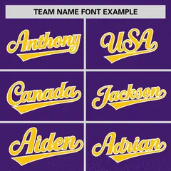 Purple Gold Gradient Sparkle-Effect Fashion Baseball Jersey 3