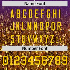 Purple Gold Gradient Sparkle-Effect Fashion Baseball Jersey 4