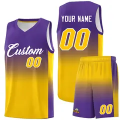 Purple Gold Gradient Sports Basketball Jersey 1