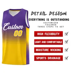 Purple Gold Gradient Sports Basketball Jersey 2