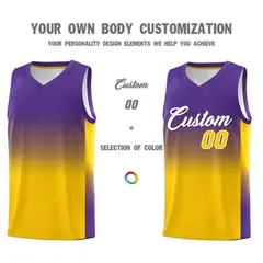 Purple Gold Gradient Sports Basketball Jersey 3