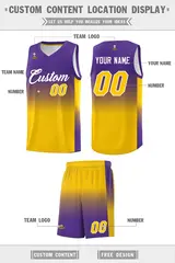 Purple Gold Gradient Sports Basketball Jersey 5