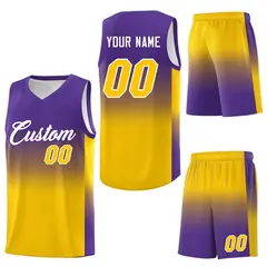 Purple Gold Gradient Sports Basketball Jersey 7