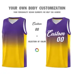 Purple Gold Gradient Sports Basketball Jersey 3