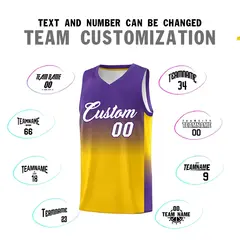 Purple Gold Gradient Sports Basketball Jersey 4