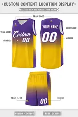 Purple Gold Gradient Sports Basketball Jersey 5