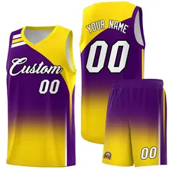 Purple Gold Gradient Sports Basketball Jersey 1