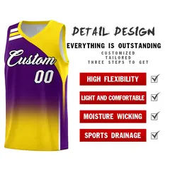 Purple Gold Gradient Sports Basketball Jersey 2