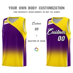 Purple Gold Gradient Sports Basketball Jersey 3