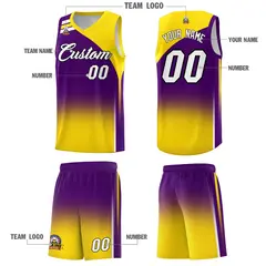 Purple Gold Gradient Sports Basketball Jersey 5