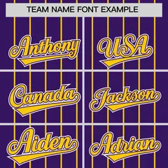 Purple Gold Gradient Stripe Fashion Sleeves Baseball Jersey 3