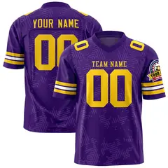 Purple Gold Graffiti Line Authentic Football Jersey