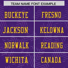 Purple Gold Graffiti Line Authentic Football Jersey 3