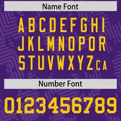 Purple Gold Graffiti Line Authentic Football Jersey 4