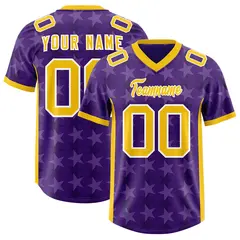 Purple Gold Graffiti Pattern Authentic Football Jersey