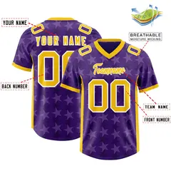 Purple Gold Graffiti Pattern Authentic Football Jersey 2