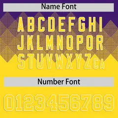 Purple Gold Grid Blur Pattern Baseball Jersey 4