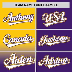 Purple Gold Half Gradient Authentic Baseball Jersey 3