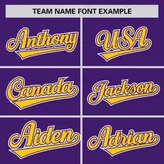 Purple Gold Half Stripe Authentic Baseball Jersey 3