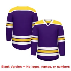 Purple Gold Ice Cream Helmet Pattern Hockey Jersey 7