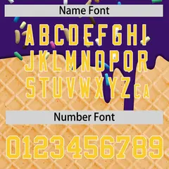 Purple Gold Ice Cream Pattern V-Neck Hockey Jersey 4