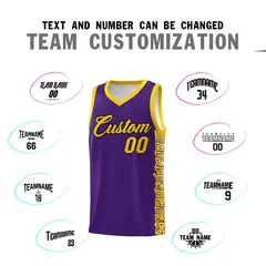 Purple Gold Indians Pattern Basketball Uniform Jersey 4