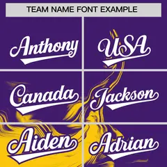 Purple Gold Ink Pattern Authentic Baseball Jersey 3