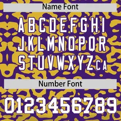 Purple Gold Leopard Print Baseball Jersey 4