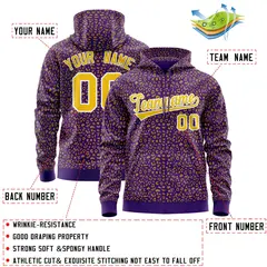 Purple Gold Leopard Print Varsity Full-Zip Letterman Jacket Hoodie 4