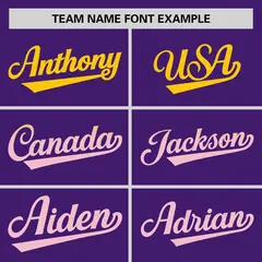 Purple Gold Lt Pink Gradient Side Authentic Baseball Jersey 3