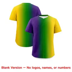 Purple Gold Mardi Gras Authentic Baseball Jersey 2