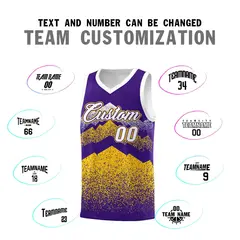Purple Gold Mountain Fade Gradient Fashion Basketball Jersey 4