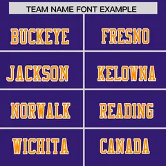 Purple Gold Orange Two-Tone Shoulder Cut Flag Football Jersey 3
