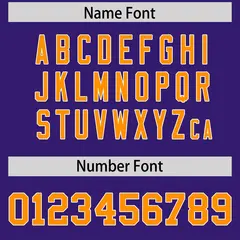 Purple Gold Orange Two-Tone Shoulder Cut Flag Football Jersey 4