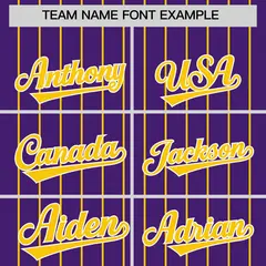 Purple Gold Pinstripe Two-Tone Authentic Baseball Jersey 3